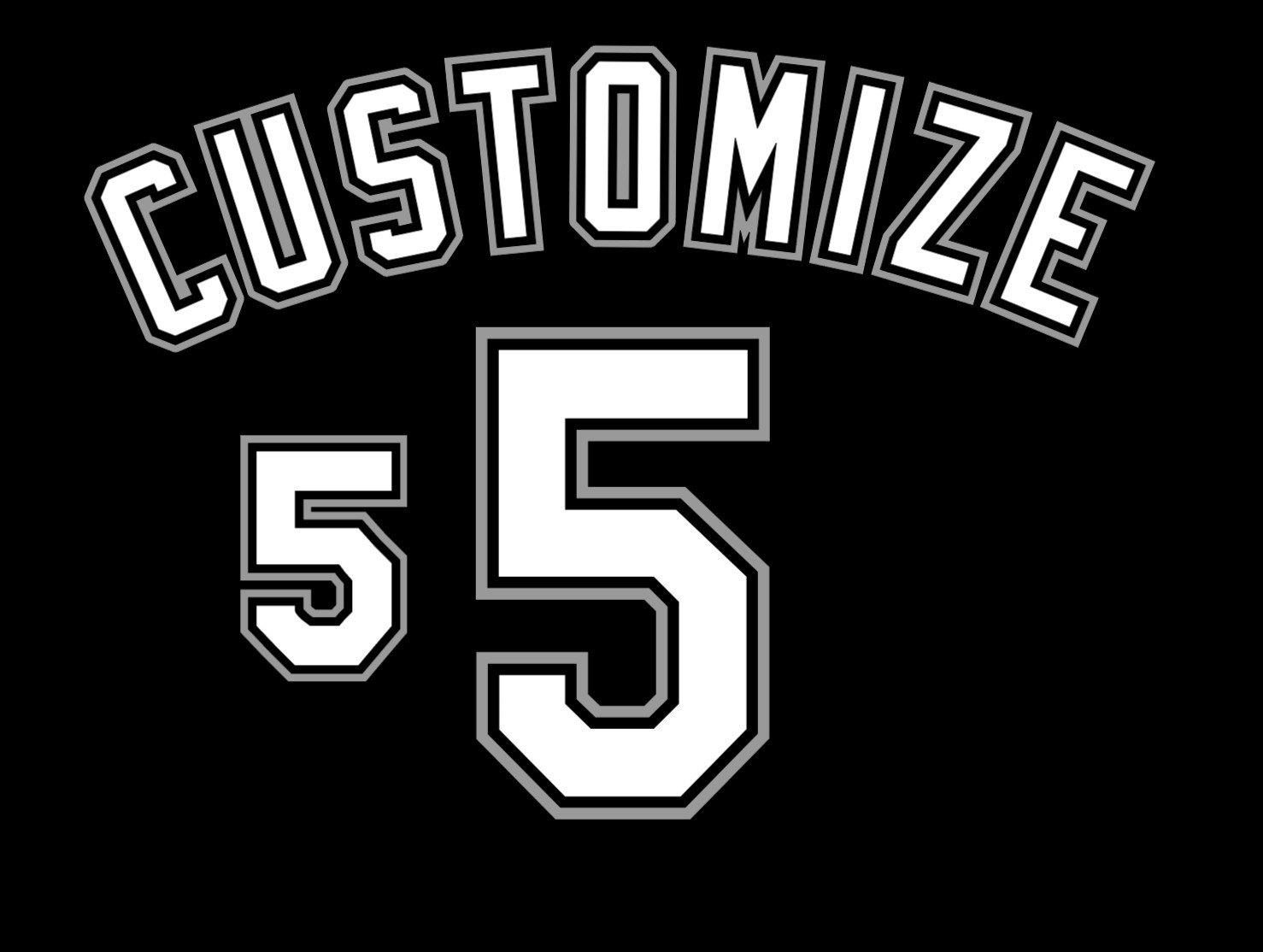 Chicago White Sox Alternate Jersey Custom Name and Number Lettering Kit