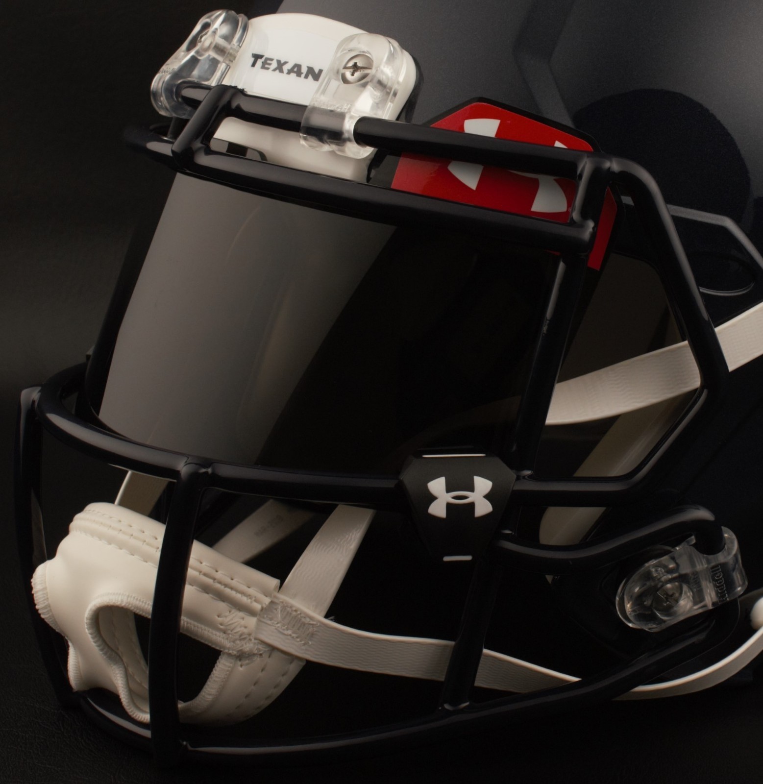HOUSTON TEXANS NFL Football Helmet with BLACK-TINT Visor / Eye Shield