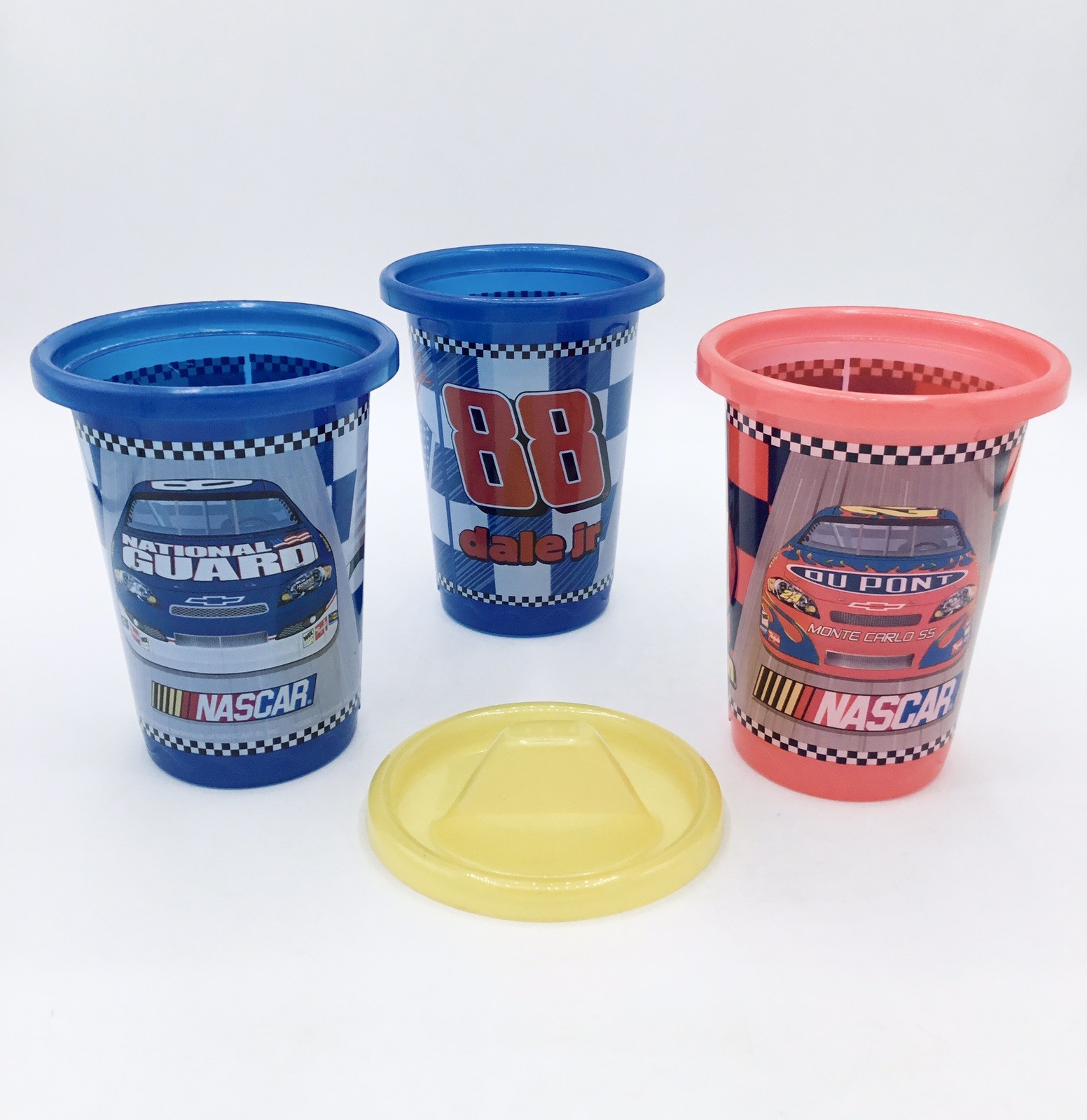 3-MINT 2007 NASCAR Jeff Gordon & Dale Earnhardt Jr., Kids 10oz Sippy Cups- HTF