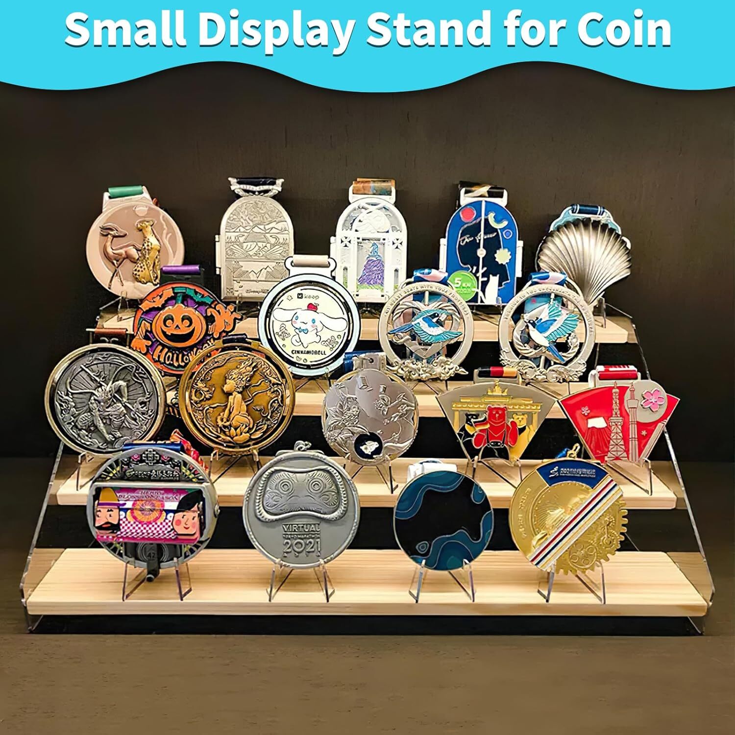 Sturdy Clear Acrylic Display Stands Holder for PSA Graded Cards, Coins 20-100Pcs