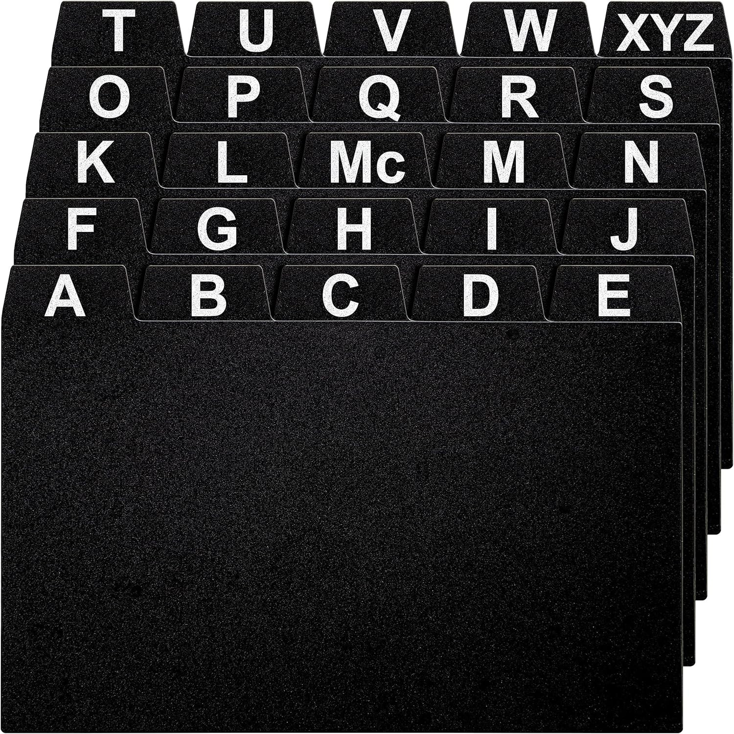 25 Black Index Card Dividers 3X5″ – Large Index Cards for Index Card Box, Index