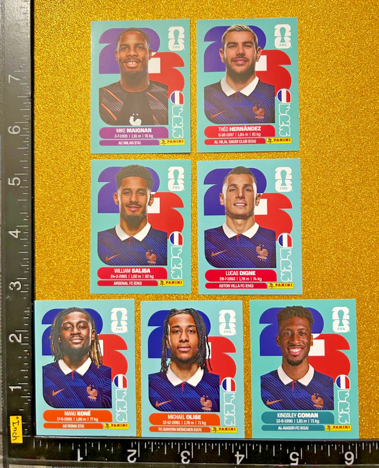 PANINI STICKERS WORLD CUP 2026 USA-MEX-CAN, SET OF 7 BLUE, FRANCE TEAM