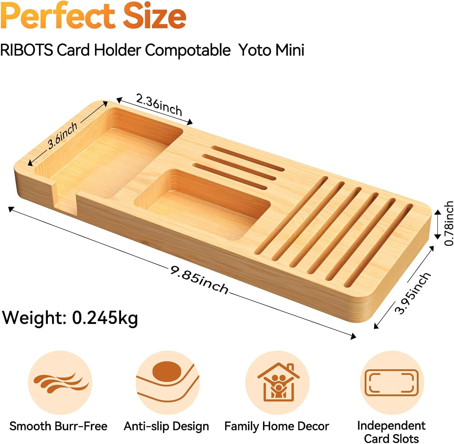 Card Holder for Yoto Mini: Wooden 11-Slot Large Capacity Anti-Loss Organizer for