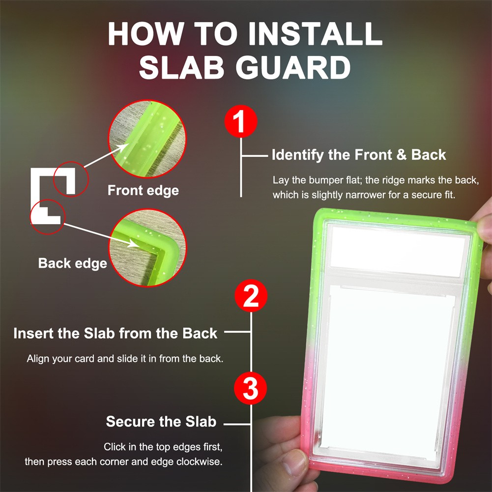 5Pcs Gradient Slab Bumper Guard Protector Skin TPU Stackable For PSA Graded Card