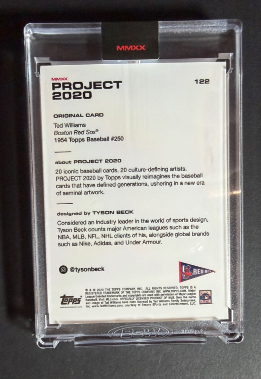 2020 Topps Project Ted Williams #122 Red Sox + Original Box