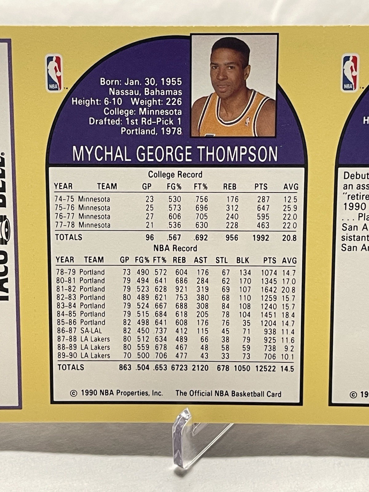 1990 NBA Hoops Lakers 3 Card Taco Bell Promo Contest Magic Johnson MVP Card 🔥