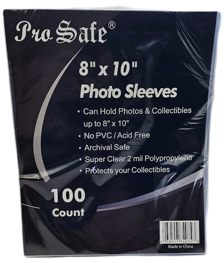 (100) Pro-Safe 8″ x 10″ Soft Photo / Card Sleeves 8×10 Acid Free Archival Safe