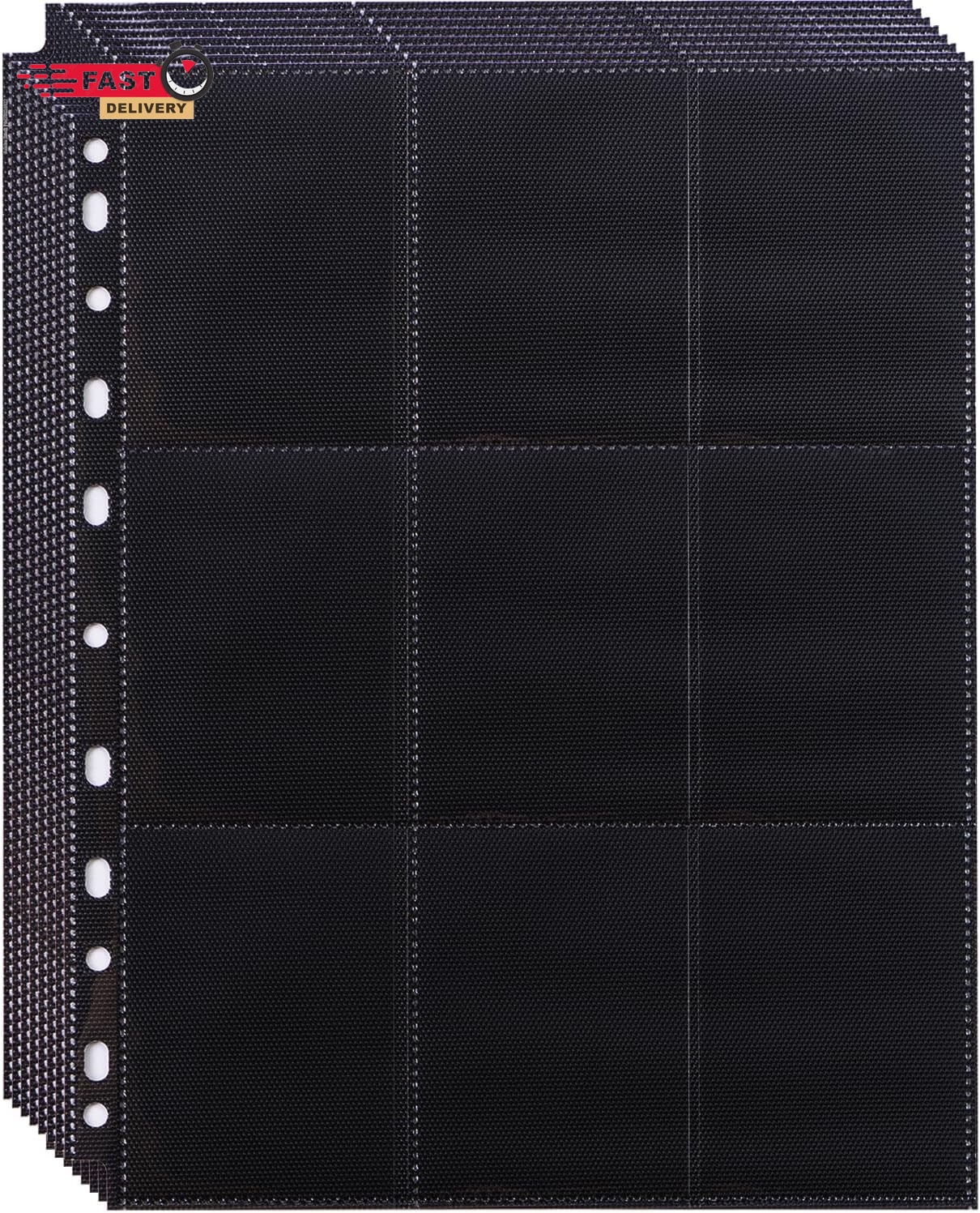 20 Pack 360 Pockets Black Trading Card Sleeves Binder Sheets, Double Sided Thick