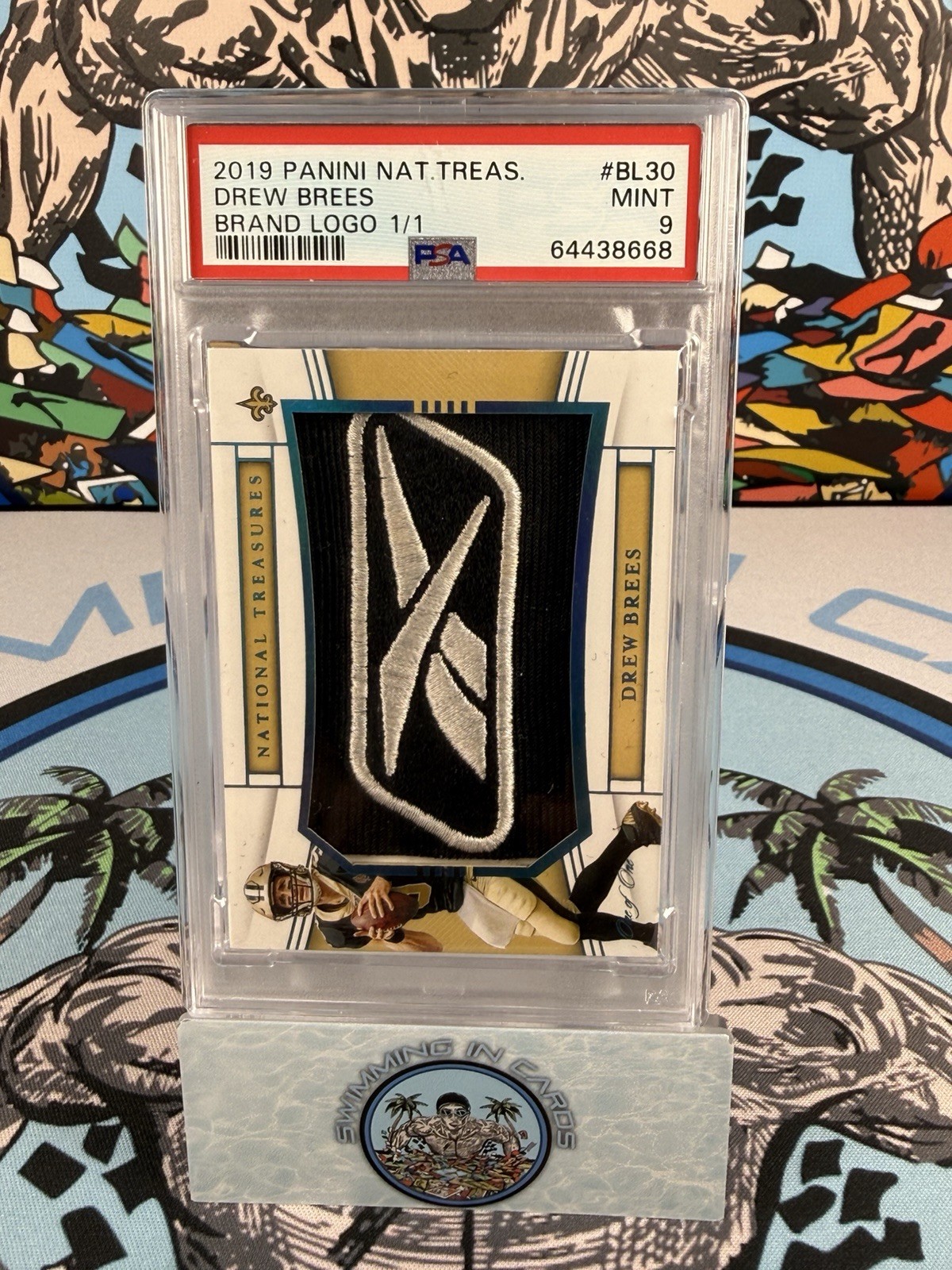 2019 National Treasures Drew Brees Brand Logo 1/1