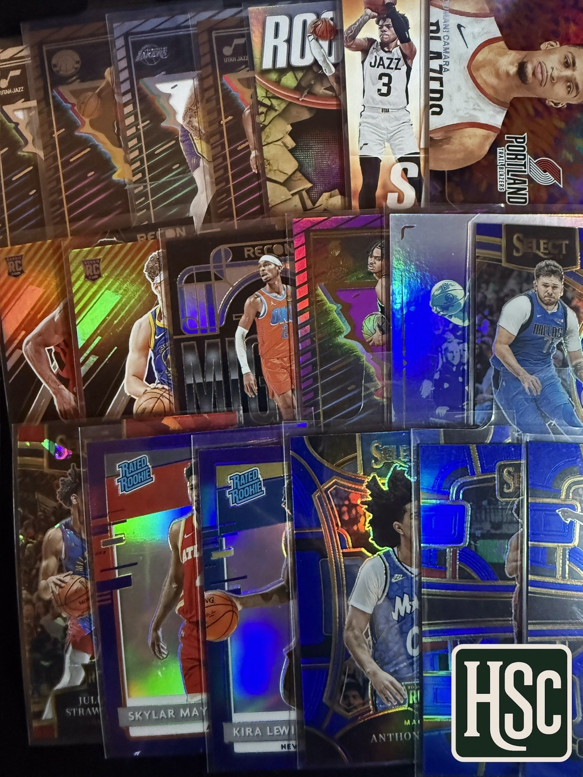 Basketball NBA – 500 Card Lot – Rookies, Parallels, Memorabilia, Autos, Numbered