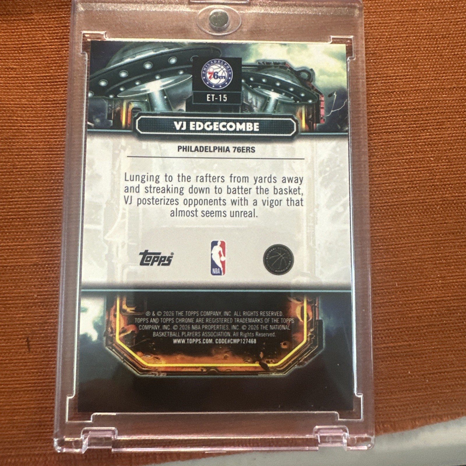 2025-26 Topps Cosmic Chrome – Extraterrestrial Talent VJ Edgecombe #ET-15 (RC)
