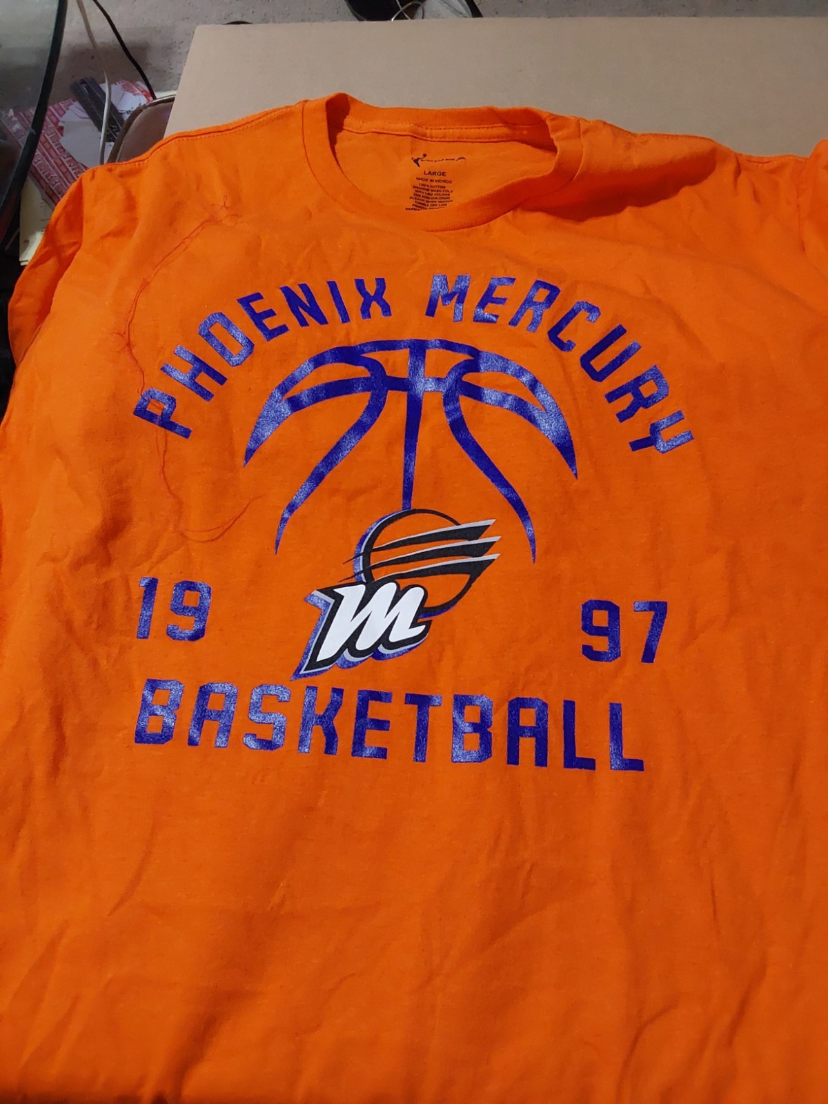 NWT RARE WNBA PHOENIX MERCURY Basketball 1997 ORANGE T-Shirt M Logo LARGE