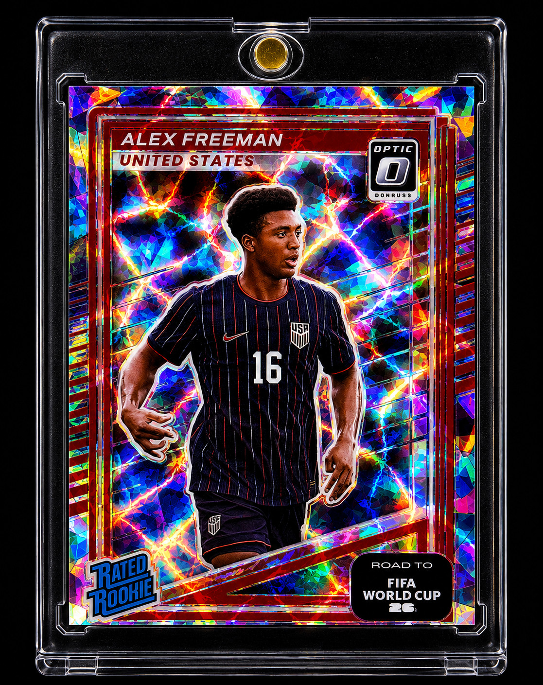 ALEX FREEMAN ROOKIE CRACKED ICE REFRACTOR HOLO RC Rare SP Prizm Optic USA GOAT