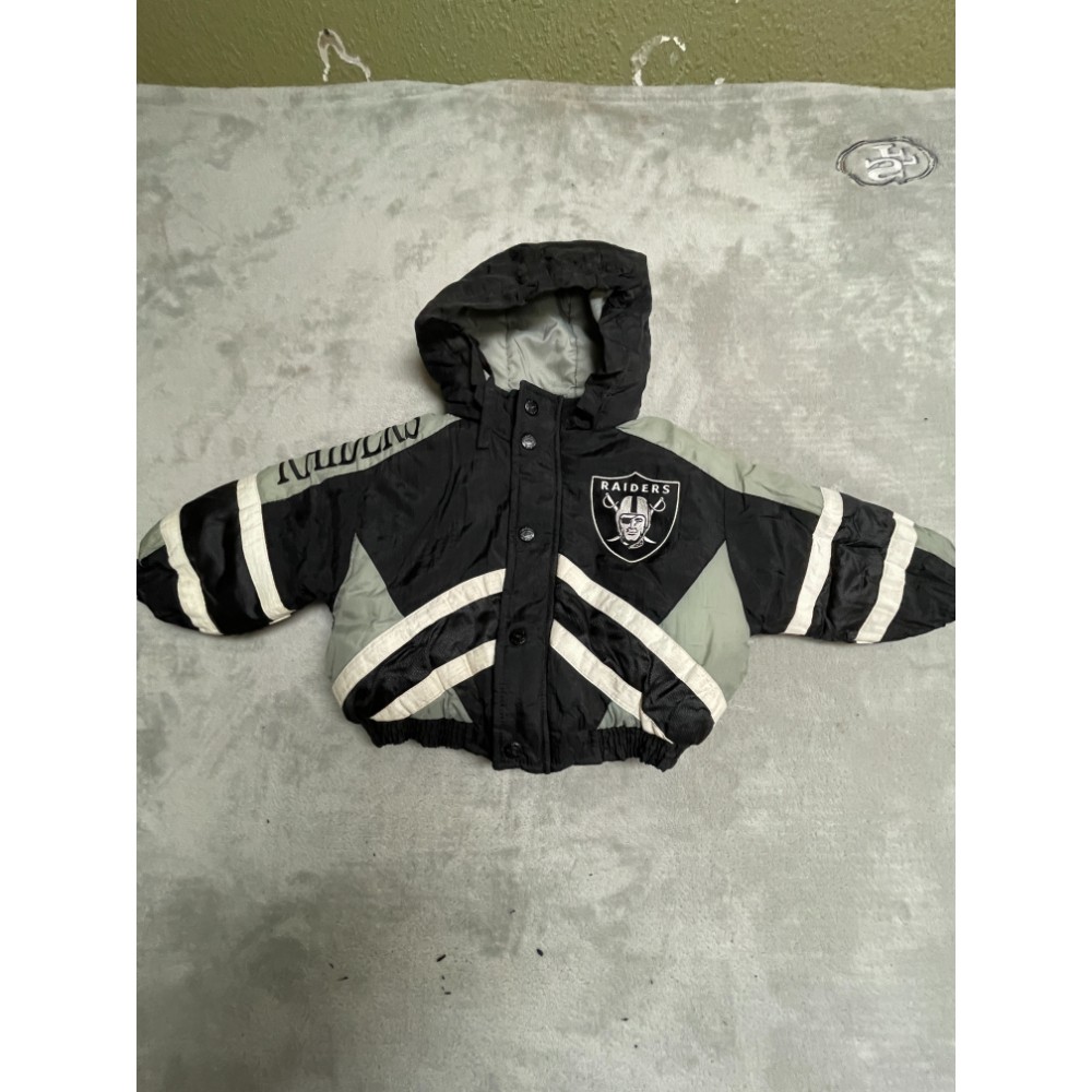 Vintage Oakland Raiders Jacket Toddler Boys Black Sage Mighty Mac Sports NFL