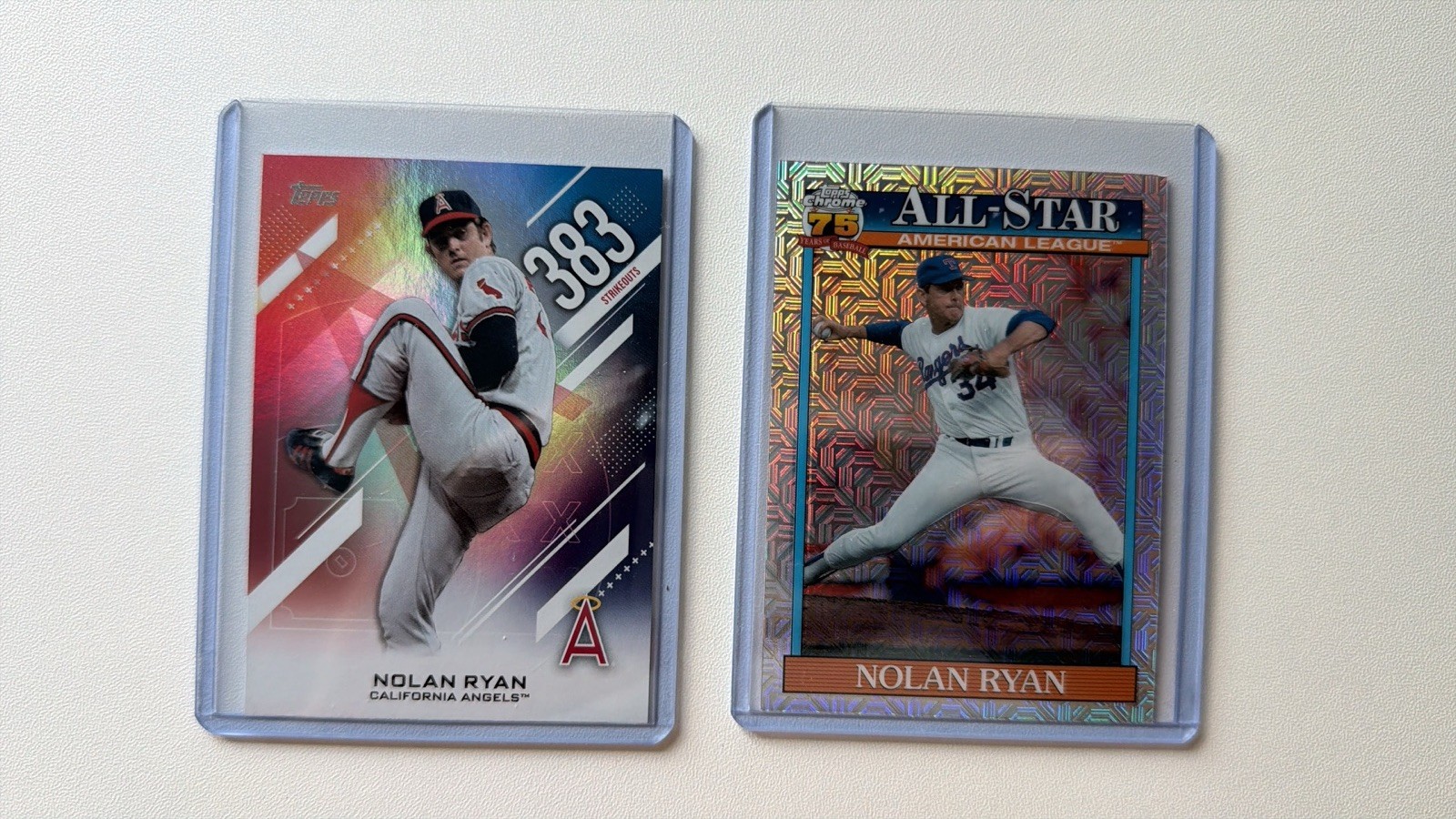 Topps Chrome 2020 Nolan Ryan Lot (2) All-Star Inserts CM-14 & 91AS-9