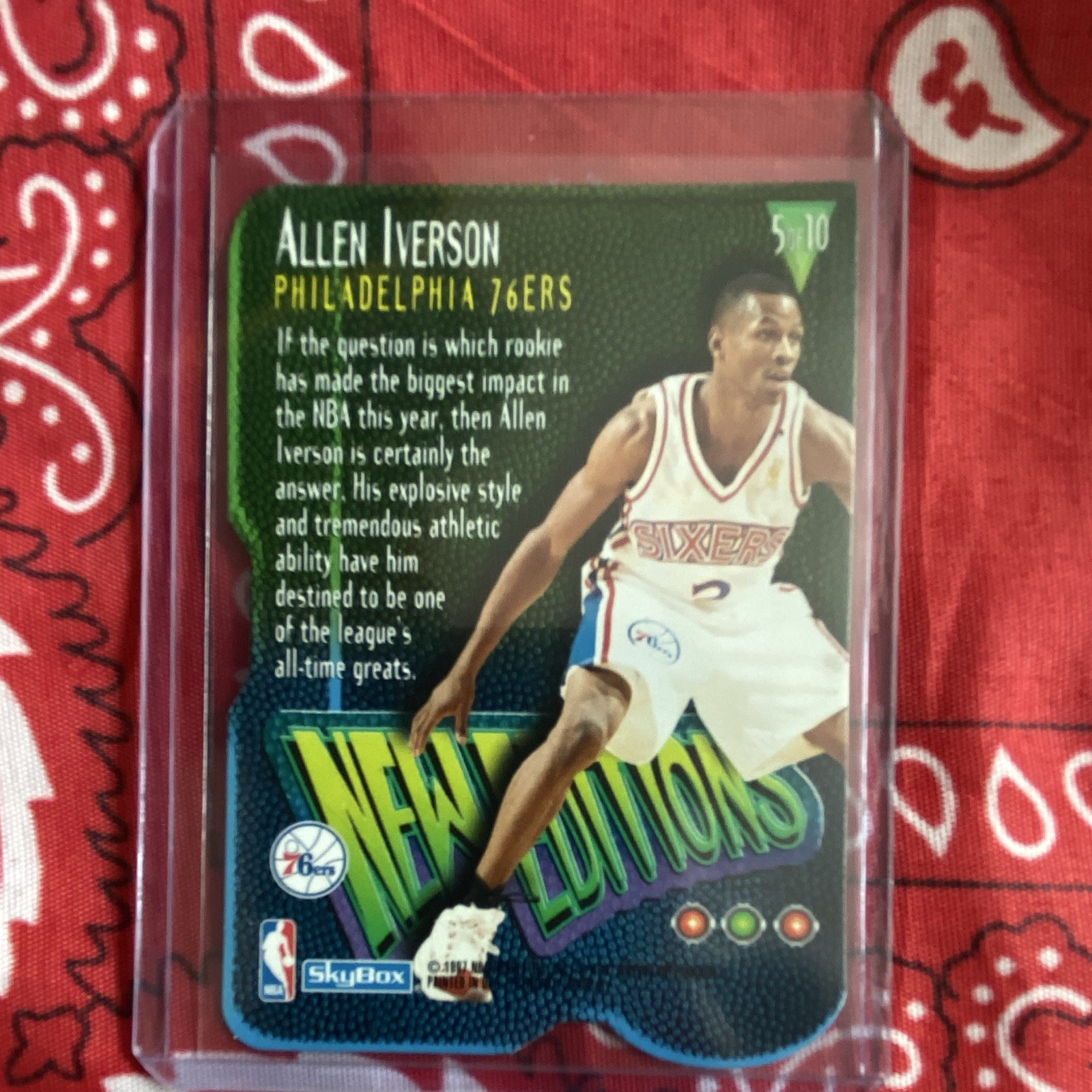 Allen Iverson New Editions SkyBox Premium Rookie Insert 76ers #5/10 PR10