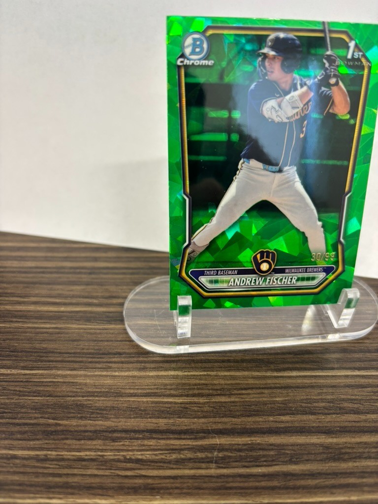 2026 Bowman Sapphire Andrew Fischer Green 30/99 Brewers