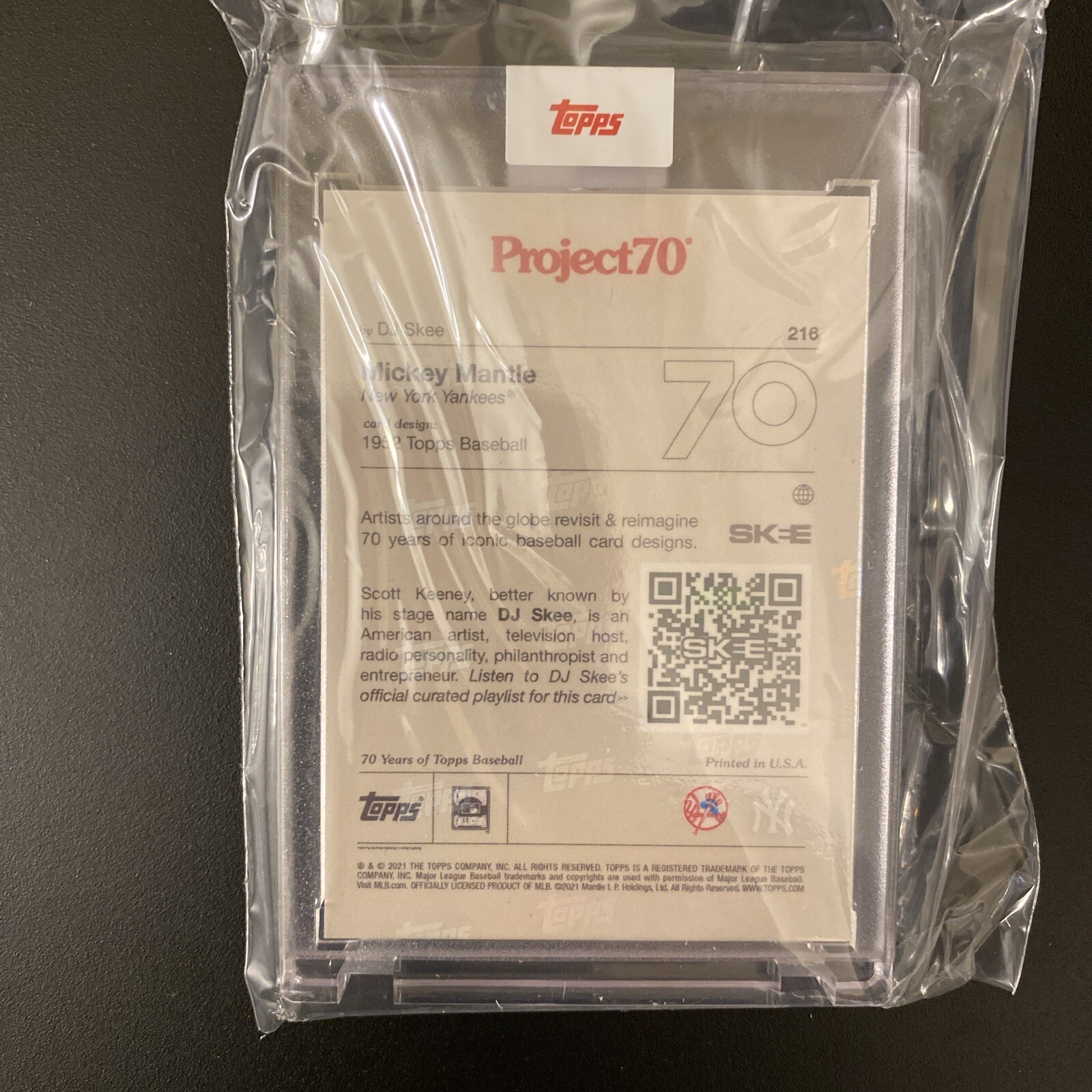 Mickey Mantle Topps Project 70 Yankees 2021 Dj Skee Artist