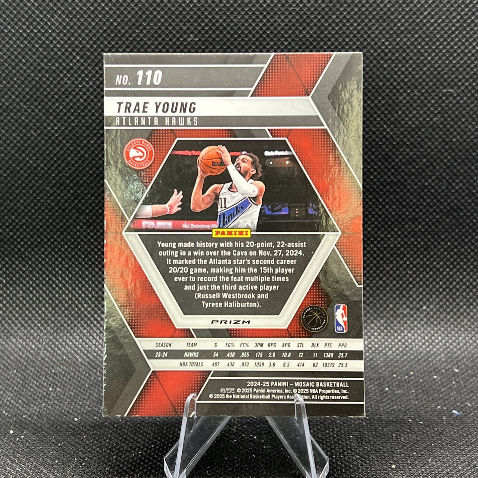 2024-25 Panini Mosaic Prizm Silver Trae Young #110 Hawks