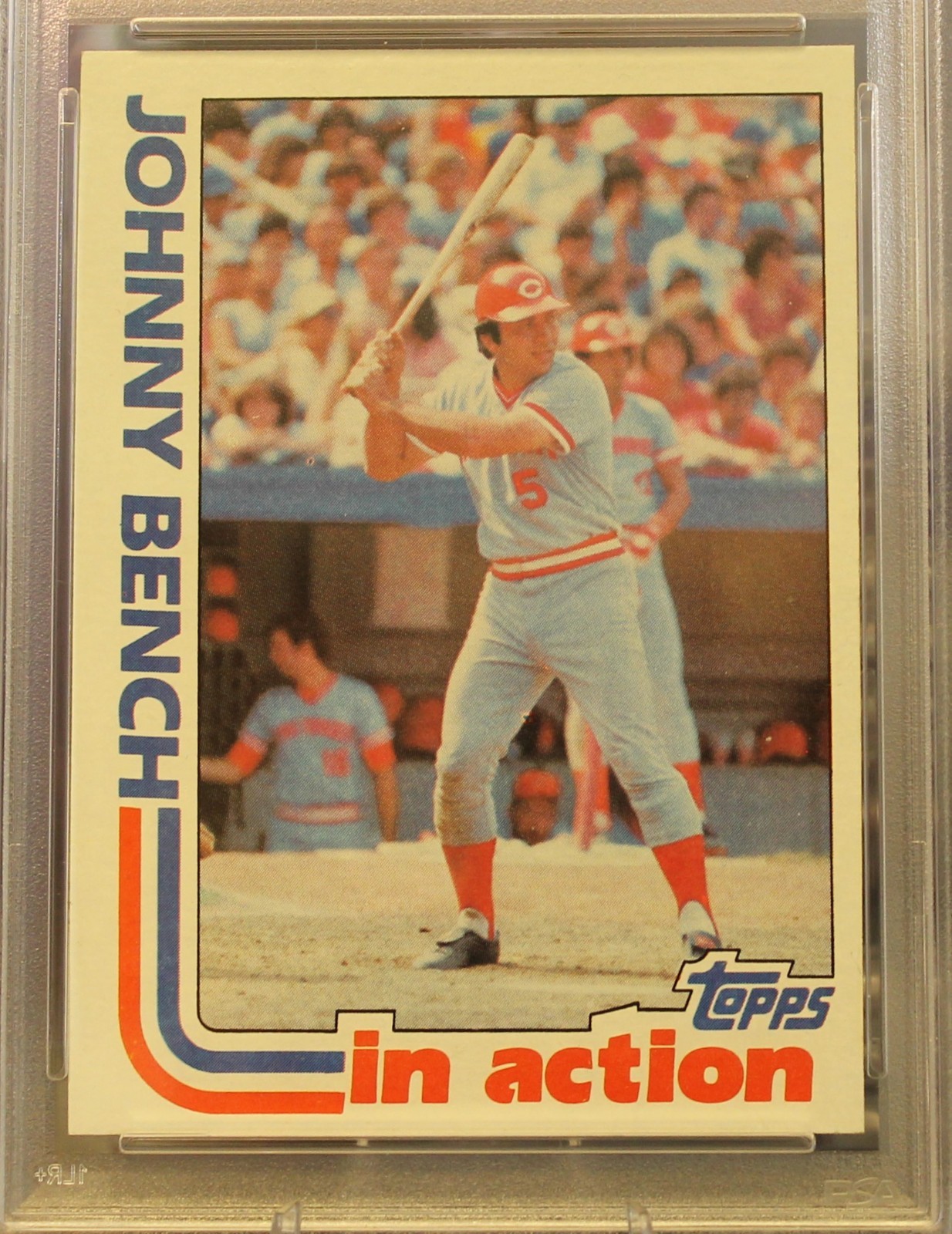 1982 TOPPS BASEBALL #401 JOHNNY BENCH – IN ACTION – PSA GRADED EX-MT 6
