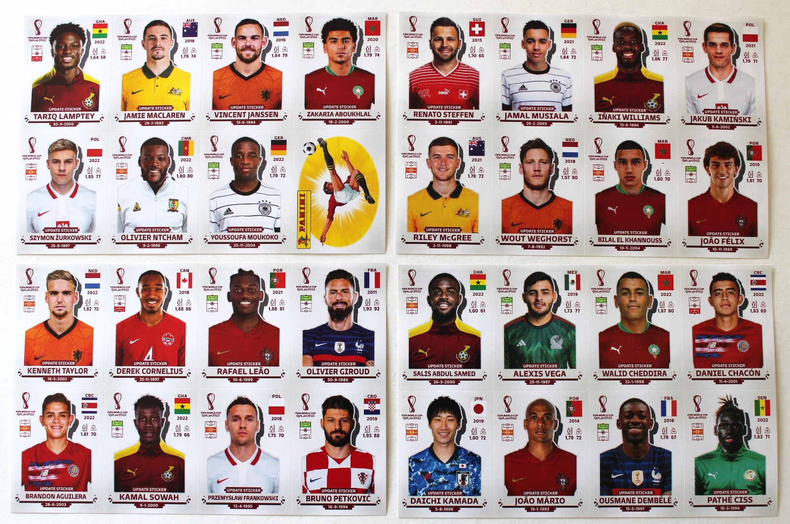 Panini FIFA World Cup WM Qatar 2022 – Update Set 79 + 1 Update Stickers