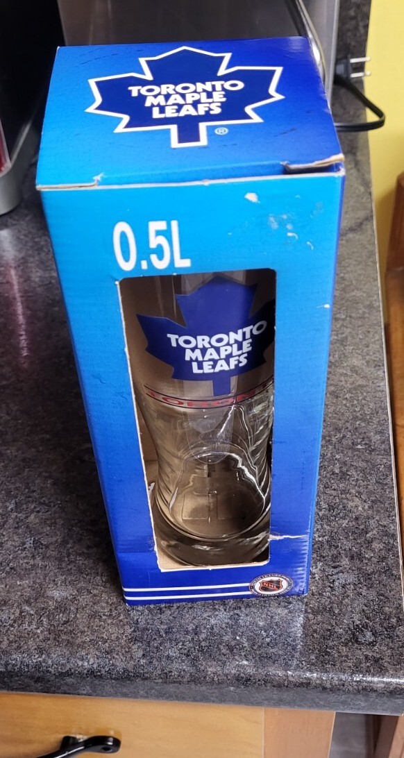 1990s Toronto Maple Leafs Large 0.5L Beer / Drinking Glass In Original Box