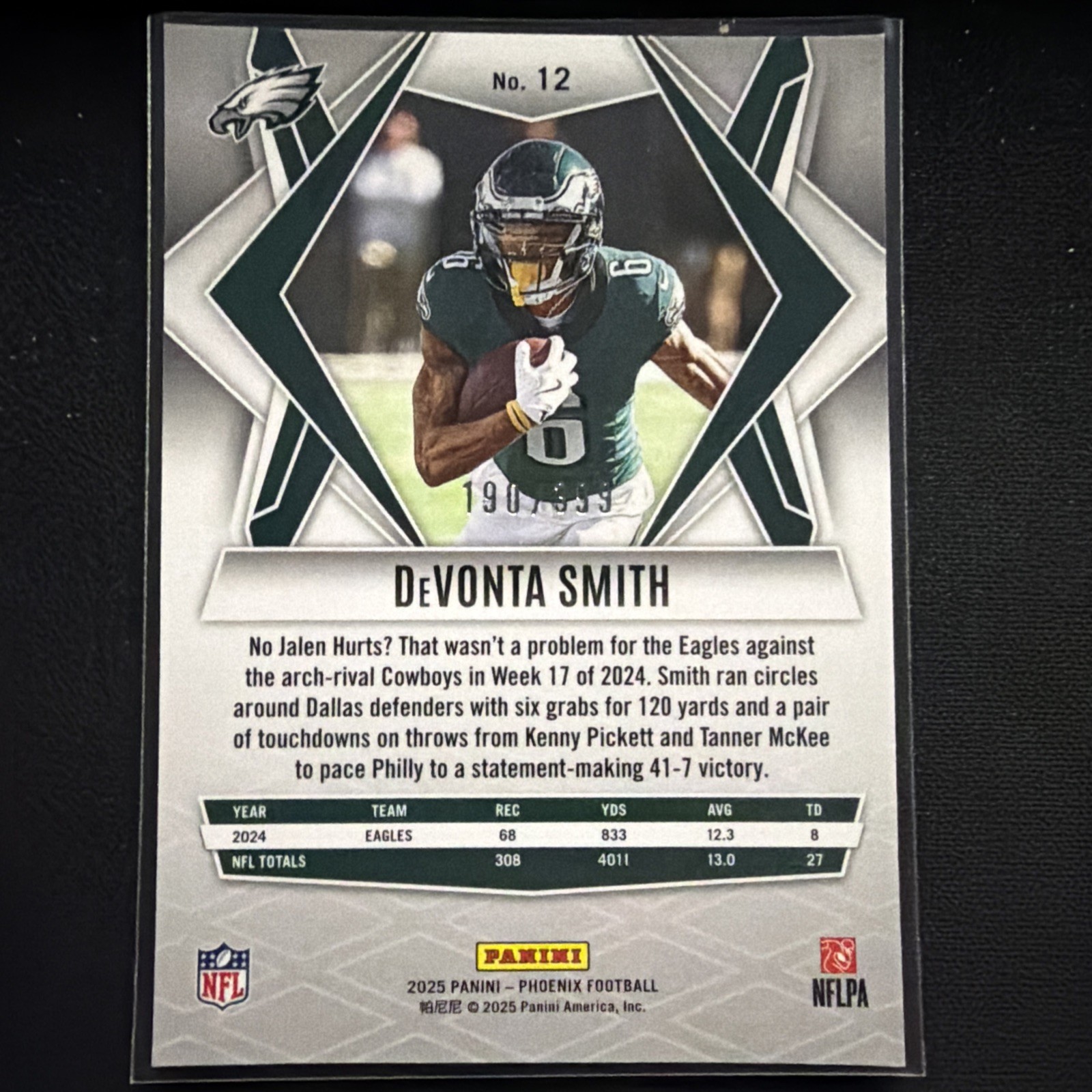 2025 Panini Phoenix – DeVonta Smith #12 Red Hyper /399 MINT Philadelphia Eagles!