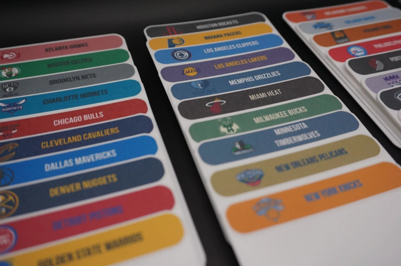 Ready-to-Peel NBA Teams Label Stickers – 2.7 in x 0.5 in (LABELS ONLY)