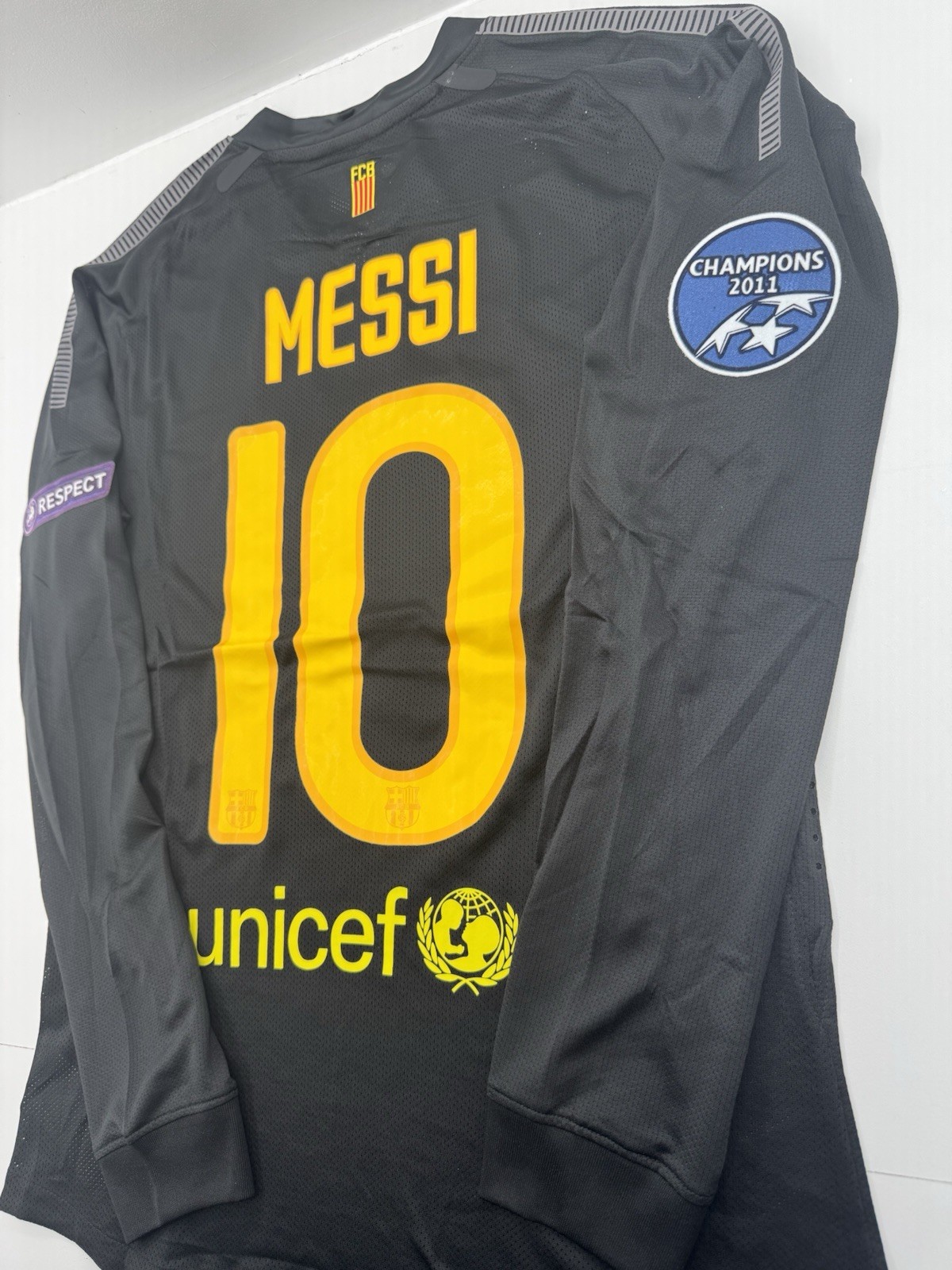 2011/12 Black Barcelona Away Retro Jersey Messi #10 Long Sleeve Vintage Iconic