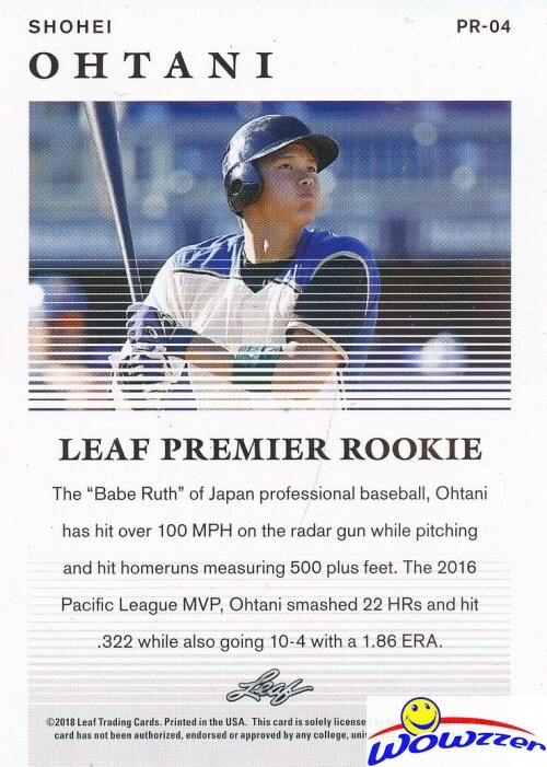 SHOHEI OHTANI 2018 Leaf Premier Rookie #PR4 EXCLUSIVE RC LA Angels MINT Hitting