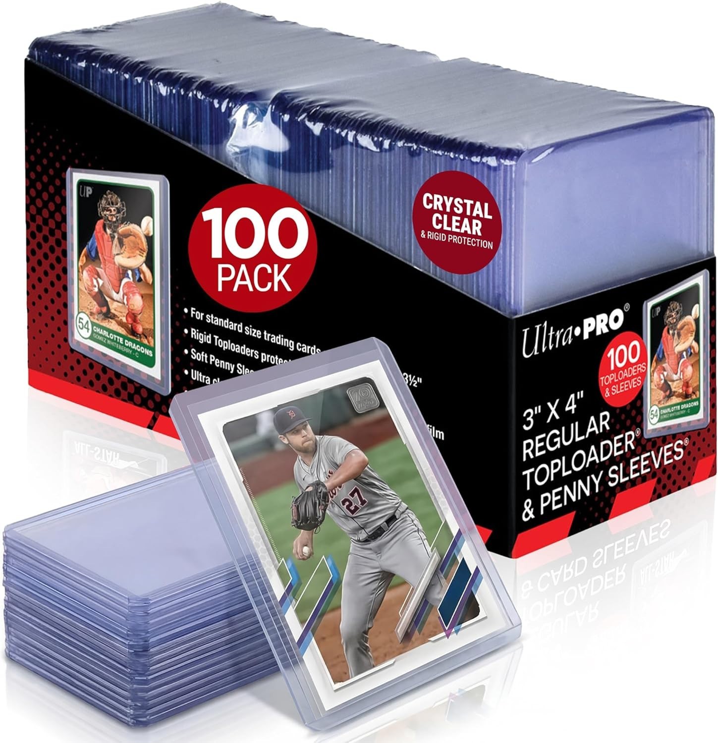 Collectible Card Protectors 3 x 4 Inches Toploaders and Sleeves 200 Pieces