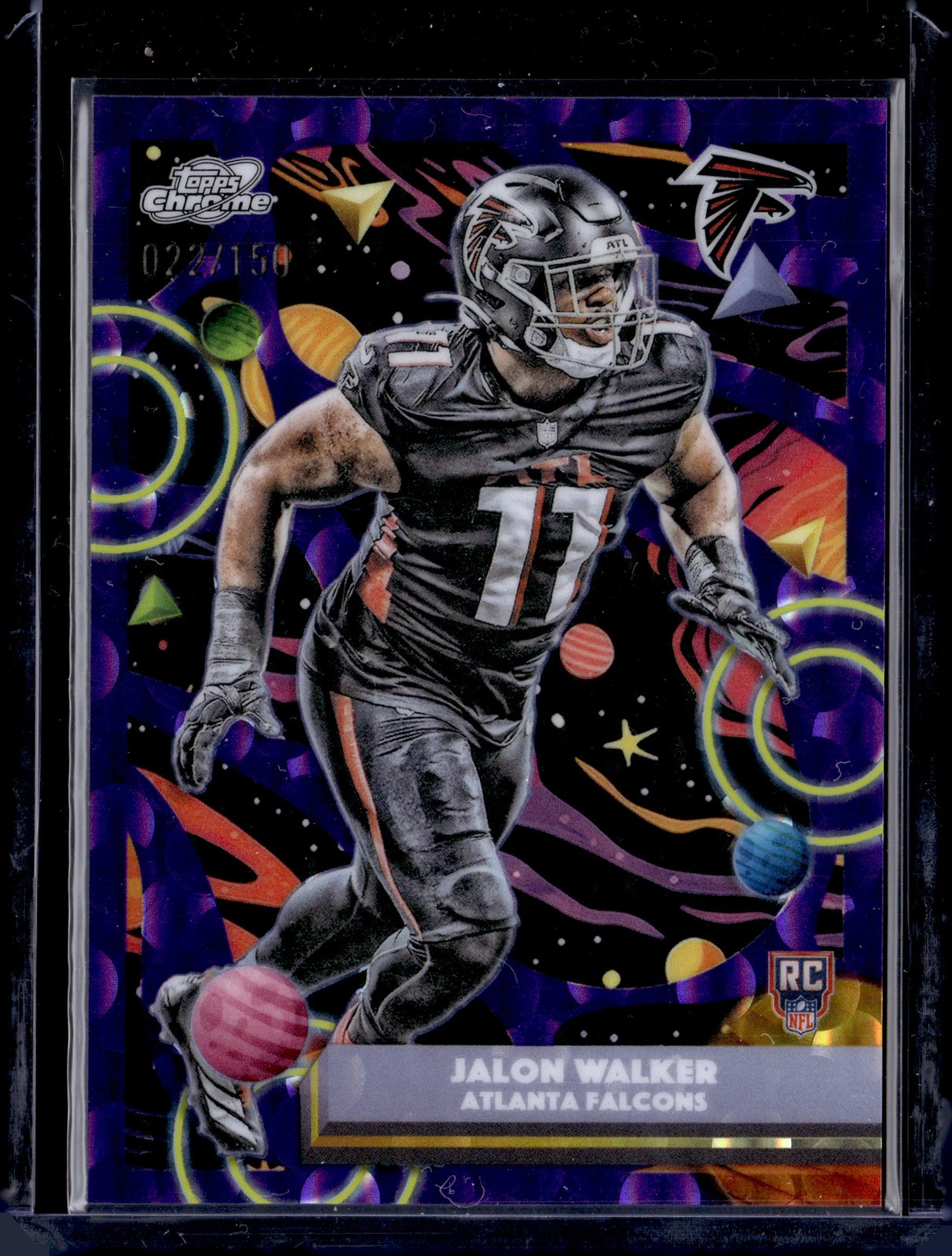 2025 Topps Chrome Cosmic #104 Jalon Walker Purple Nebula Refractor #/150