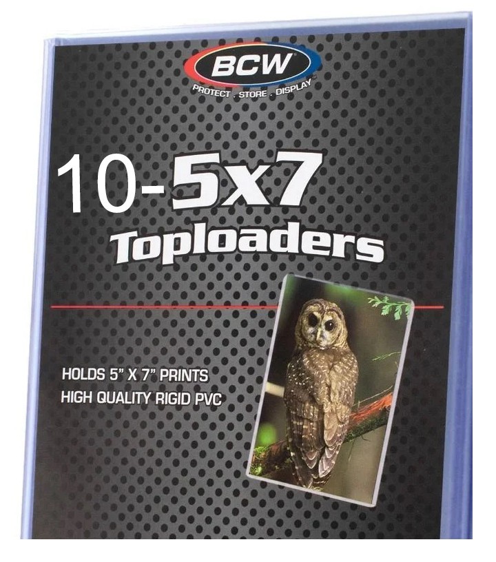 10 BCW Premium 5×7 Toploaders & 10 Soft Inner Sleeves Rigid Card Photo Storage