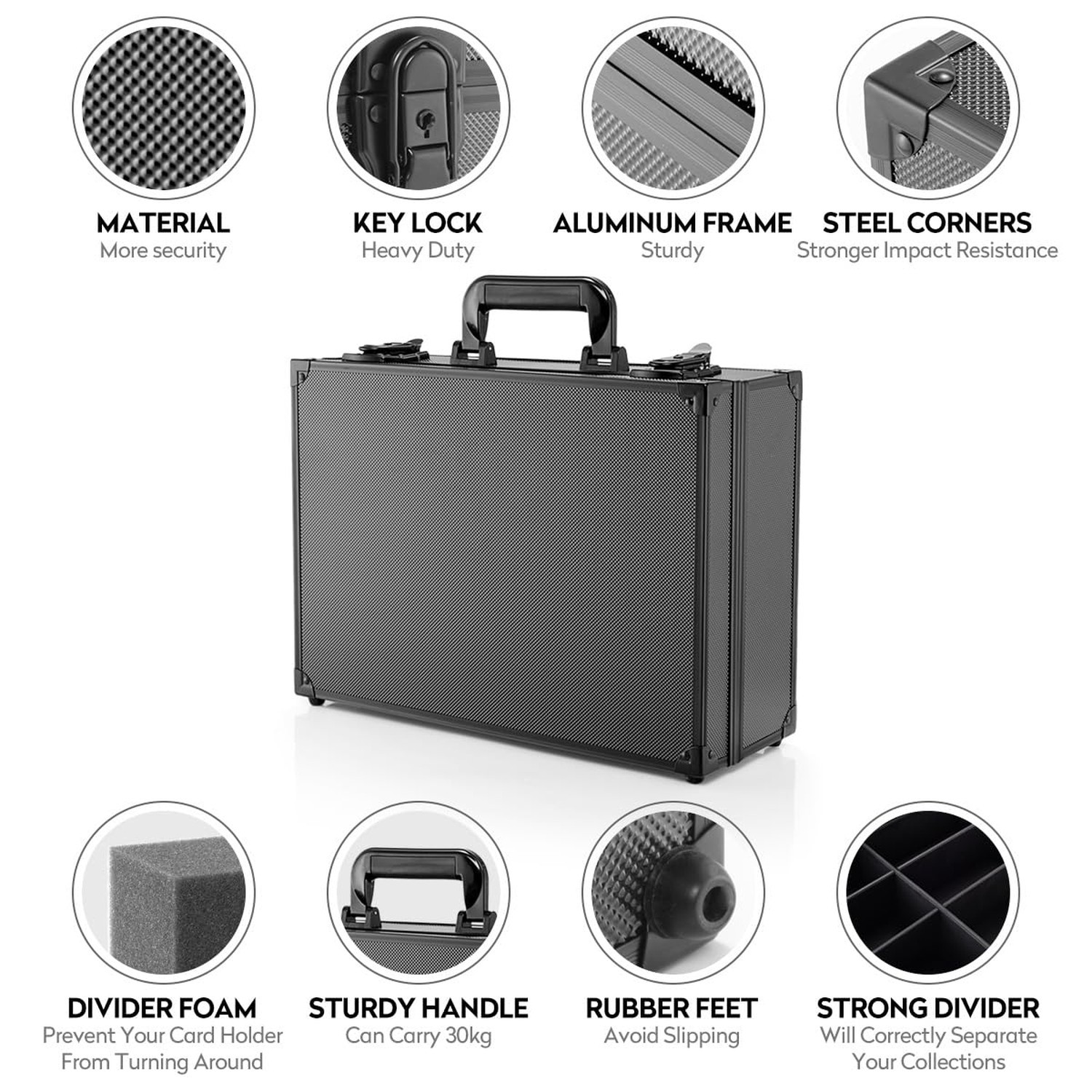 Top Loader Case, Trading Card Storage Box with Key Lock for Sports Cards, Tra…