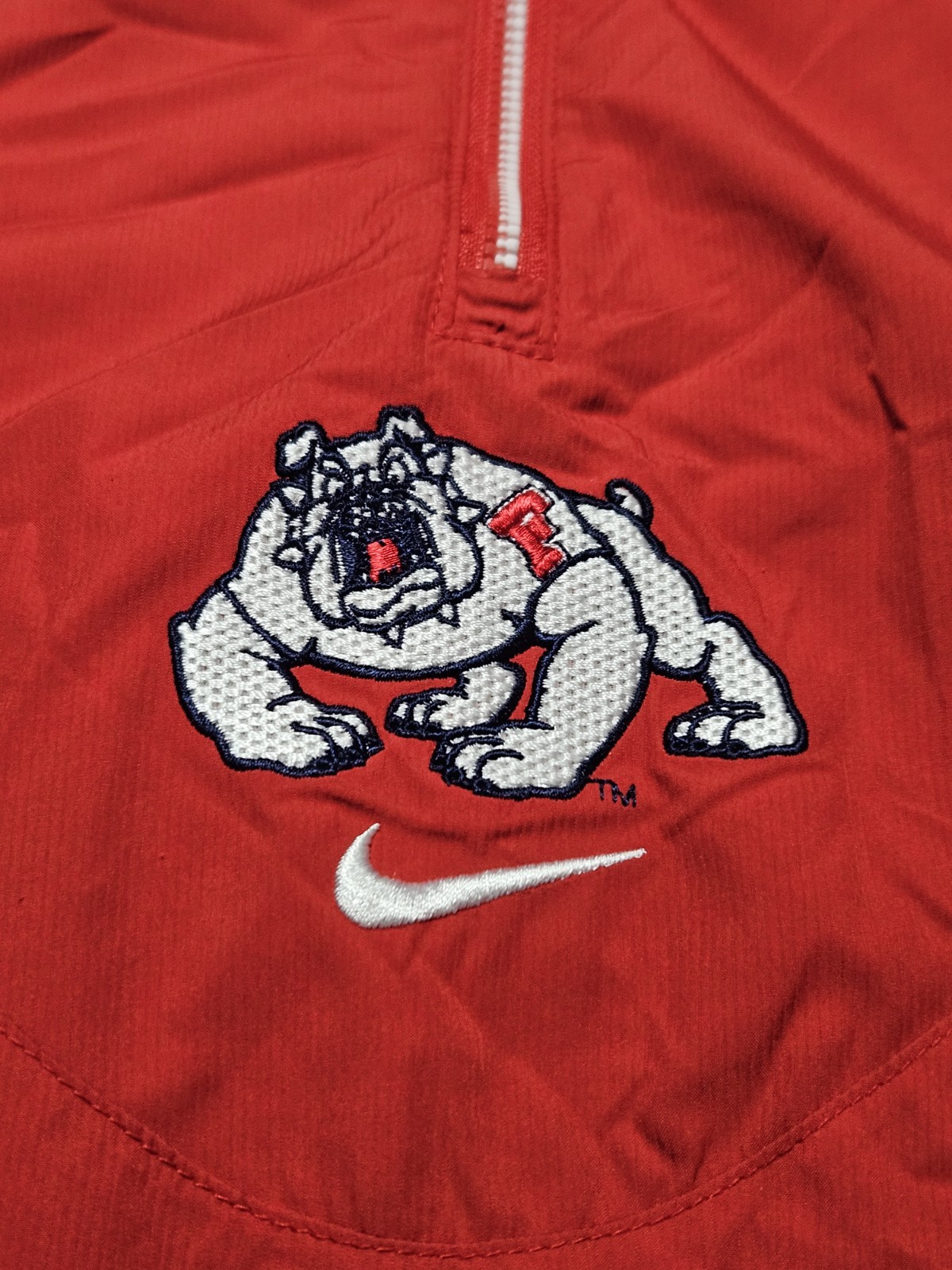 Fresno State Bulldogs Nike Team Center Swoosh Windbreaker Size M Clima-Fit VTG