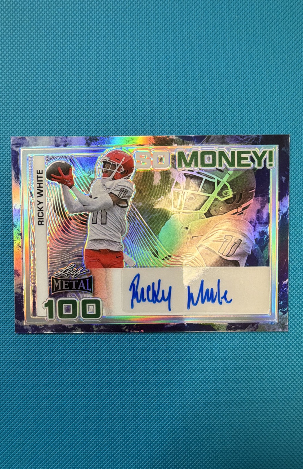 2024 Leaf Metal So Money Blue Smoke Auto 1/2 Ricky White