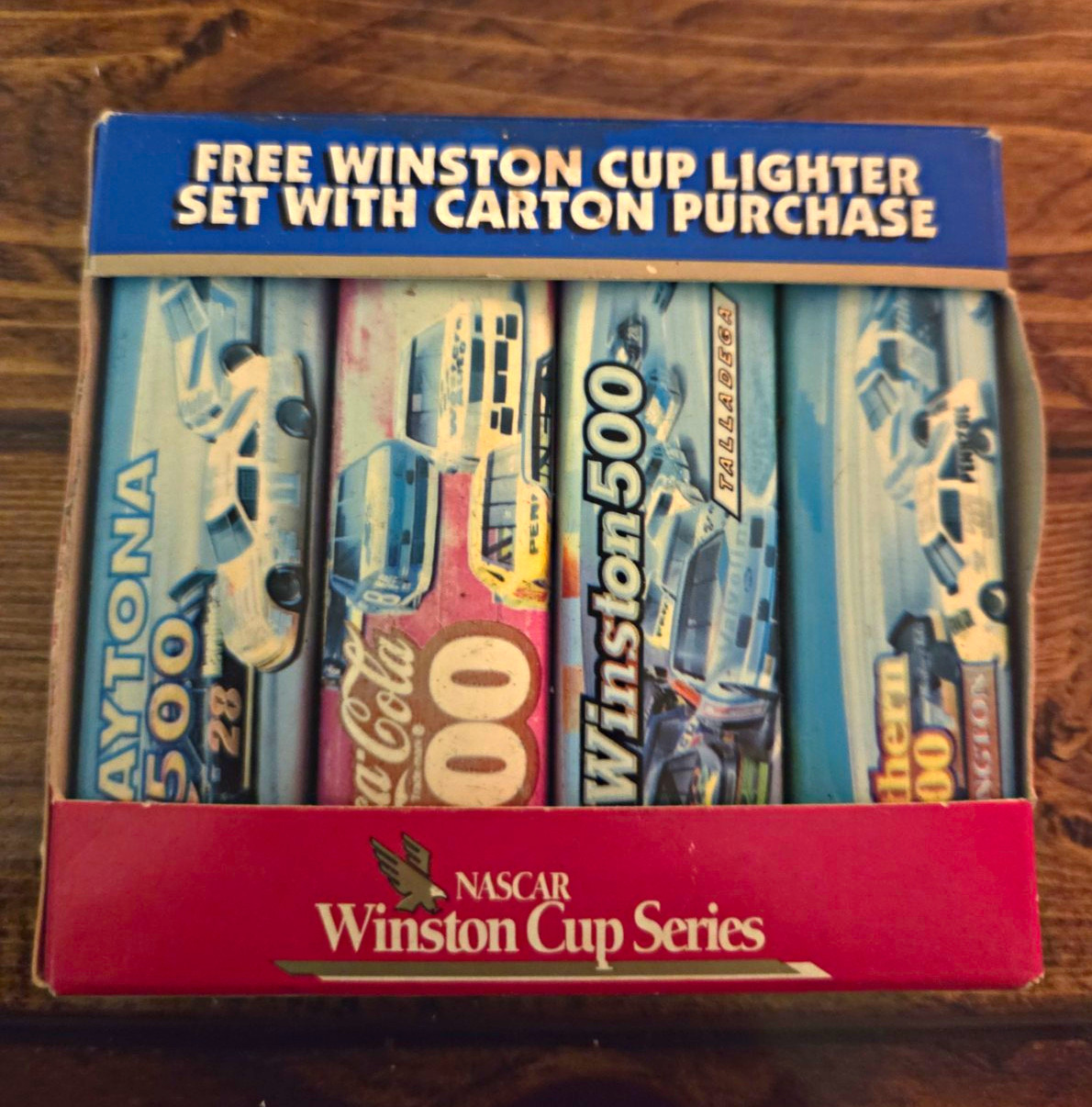 Winston NASCAR Daytona 500 Winston Cup Series Lighter Set Blue Red