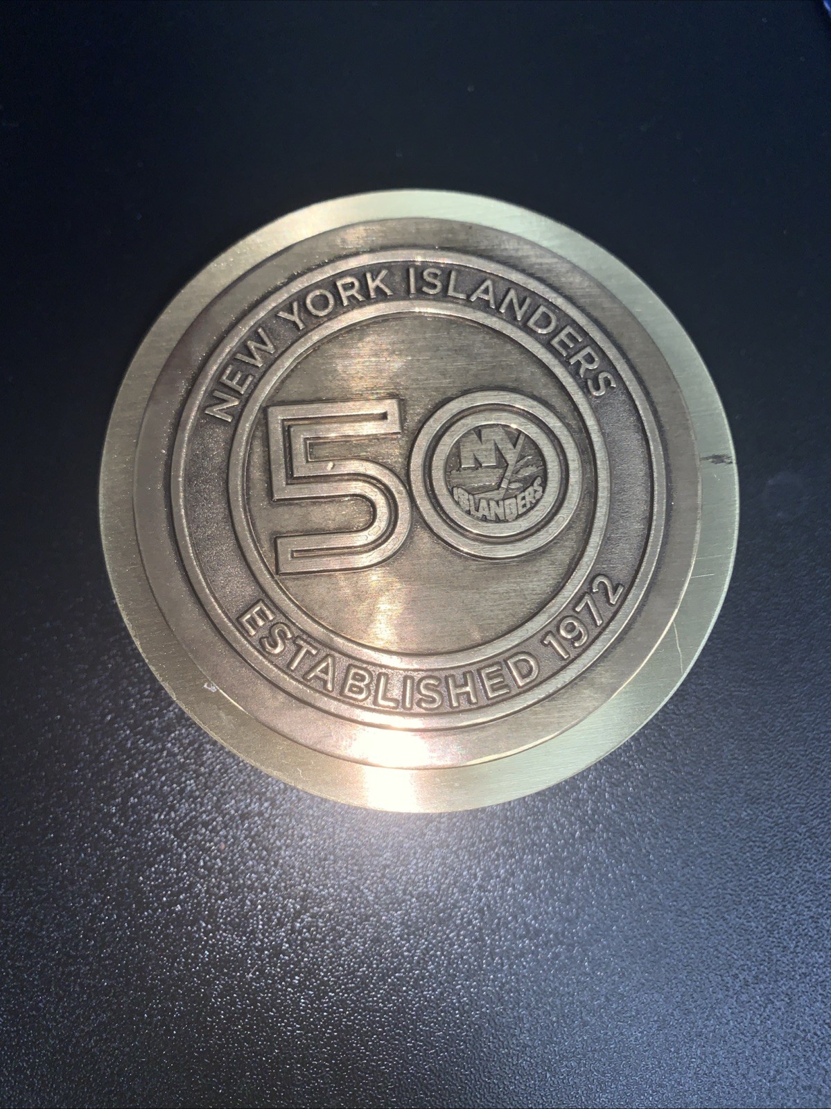 New York Islanders 50th Anniversary Commemorative Puck 1 out of 5000