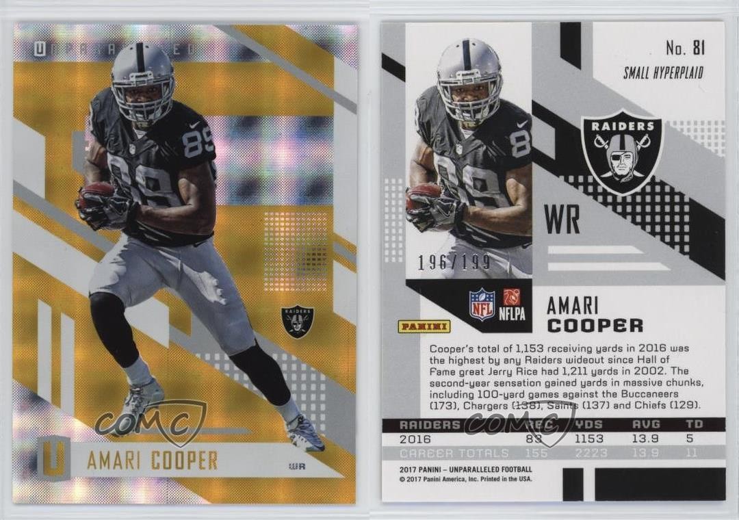2017 Panini Unparalleled Yellow /199 Amari Cooper #81 1sr1