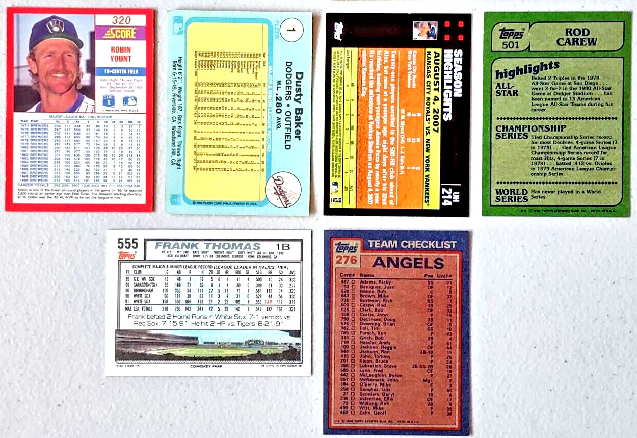 Baseball Card Lot Of 10 1980’s-2000’s All Stars Rookies HOF Players Inserts #204