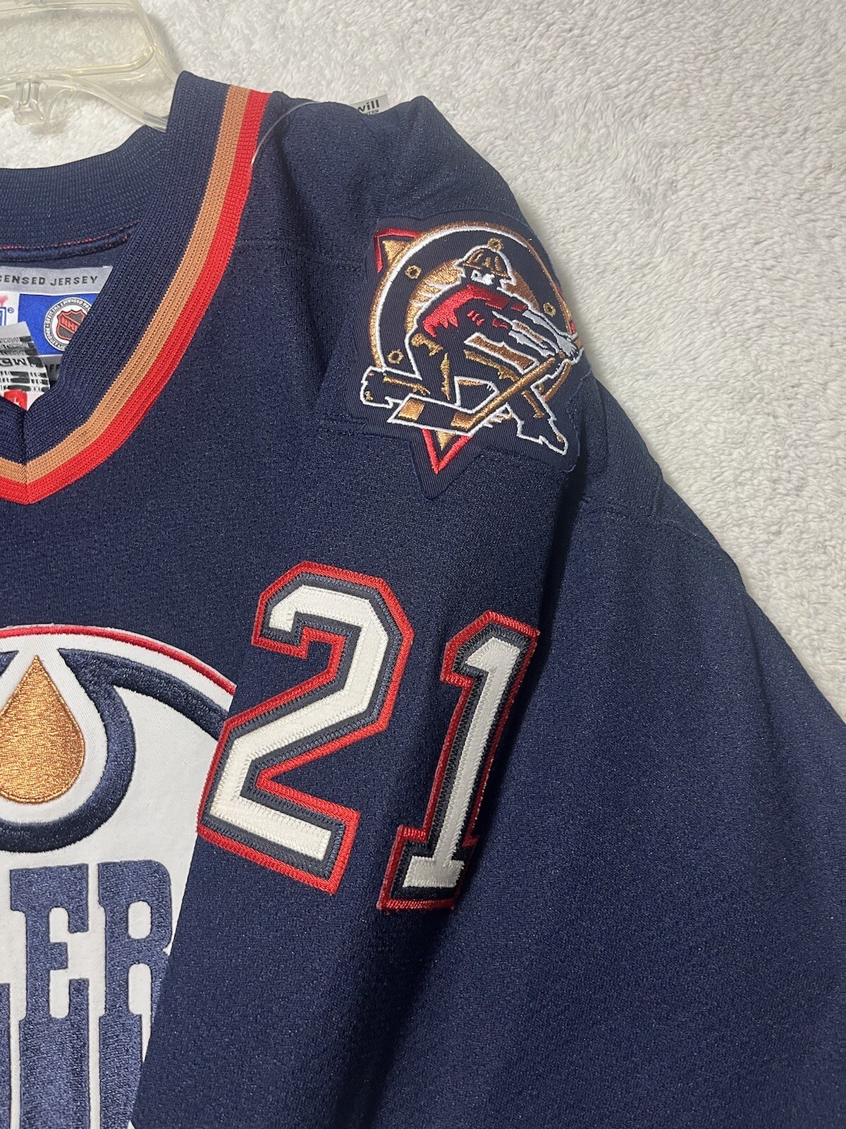 JASON SMITH EDMONTON OILERS CCM STANLEY CUP REPLICA JERSEY XXL NEVER WORN..