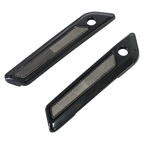 Black/Gray Hinge Latch Covers for Harley Saddlebags Fit 2014-2023 Touring Street