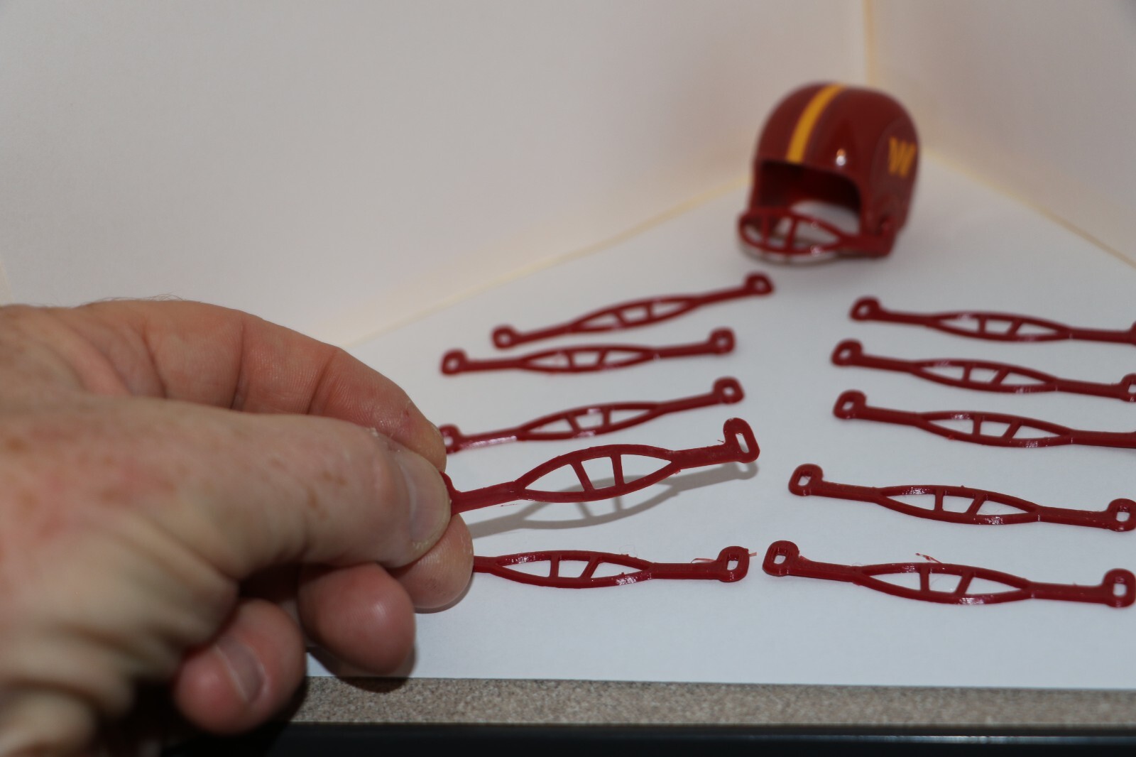 x10 Burgundy Facemasks Old Style Football Gumball Helmets OPI QB Miniature Mini