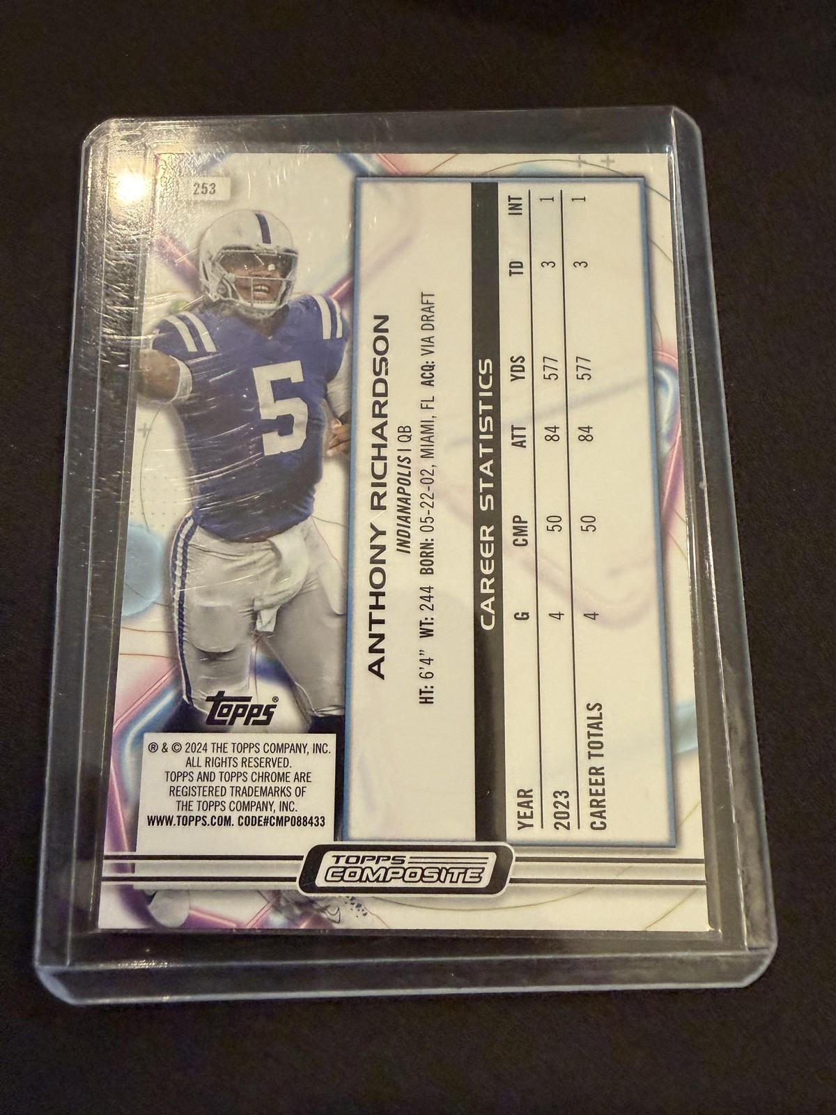 2023 Topps Composite #253 Anthony Richardson Cosmic Chrome Nucleus