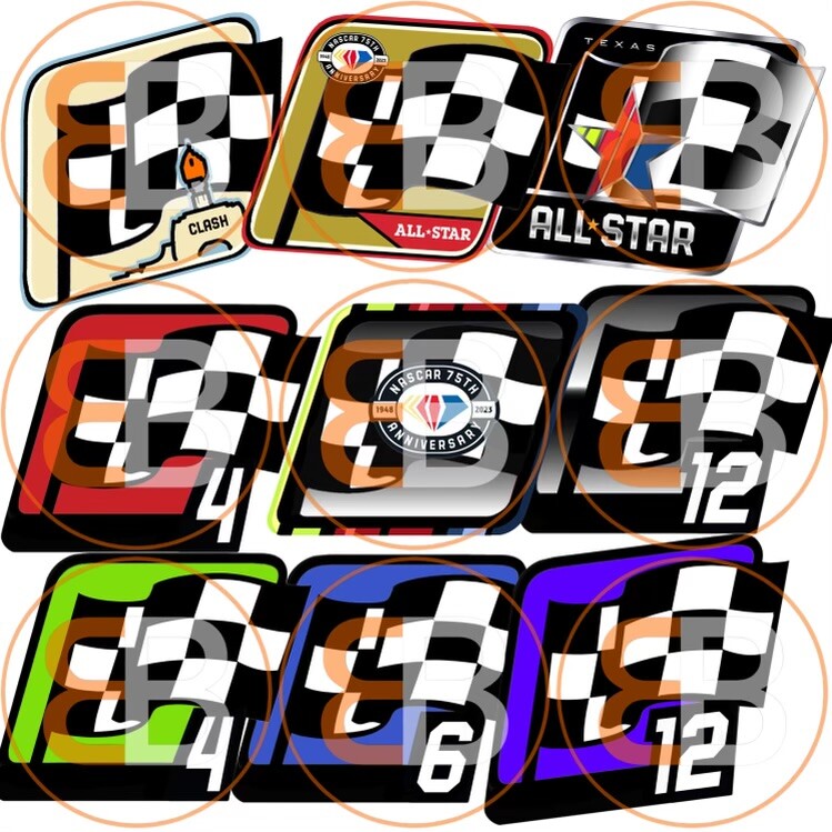 NASCAR 1:1 Custom Win Stickers 1/24 Diecast 75th All Star Clash Cup Playoffs