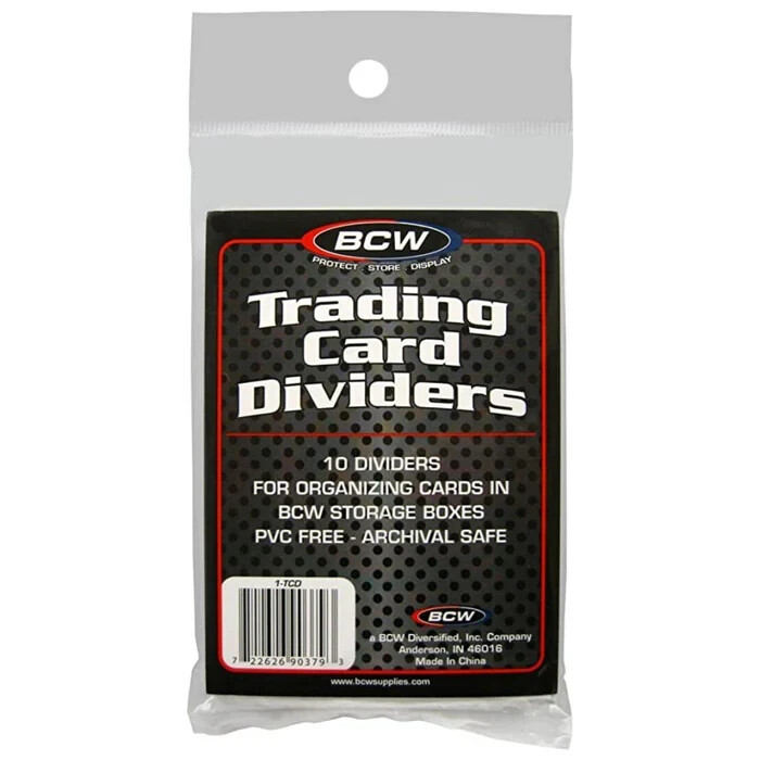50 (5 Packs of 10) BCW Trading Card Dividers Archival White Plastic