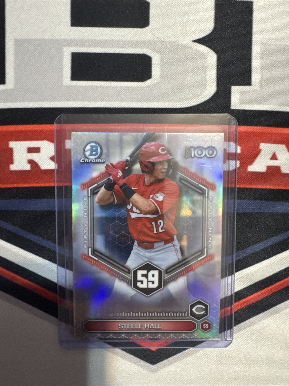 2026 Bowman Chrome Steele Hall Top 100 Prospects #BTP-59 Cincinnati Reds