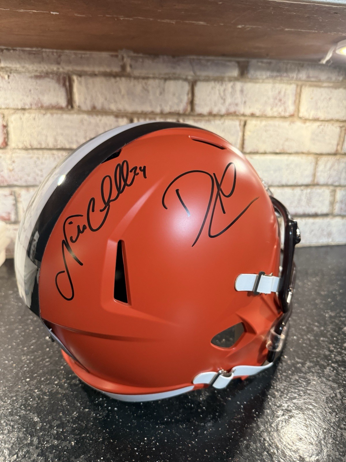 Cleveland Browns Signed Full Size Replica Helmet, Nick Chubb, David Njoku