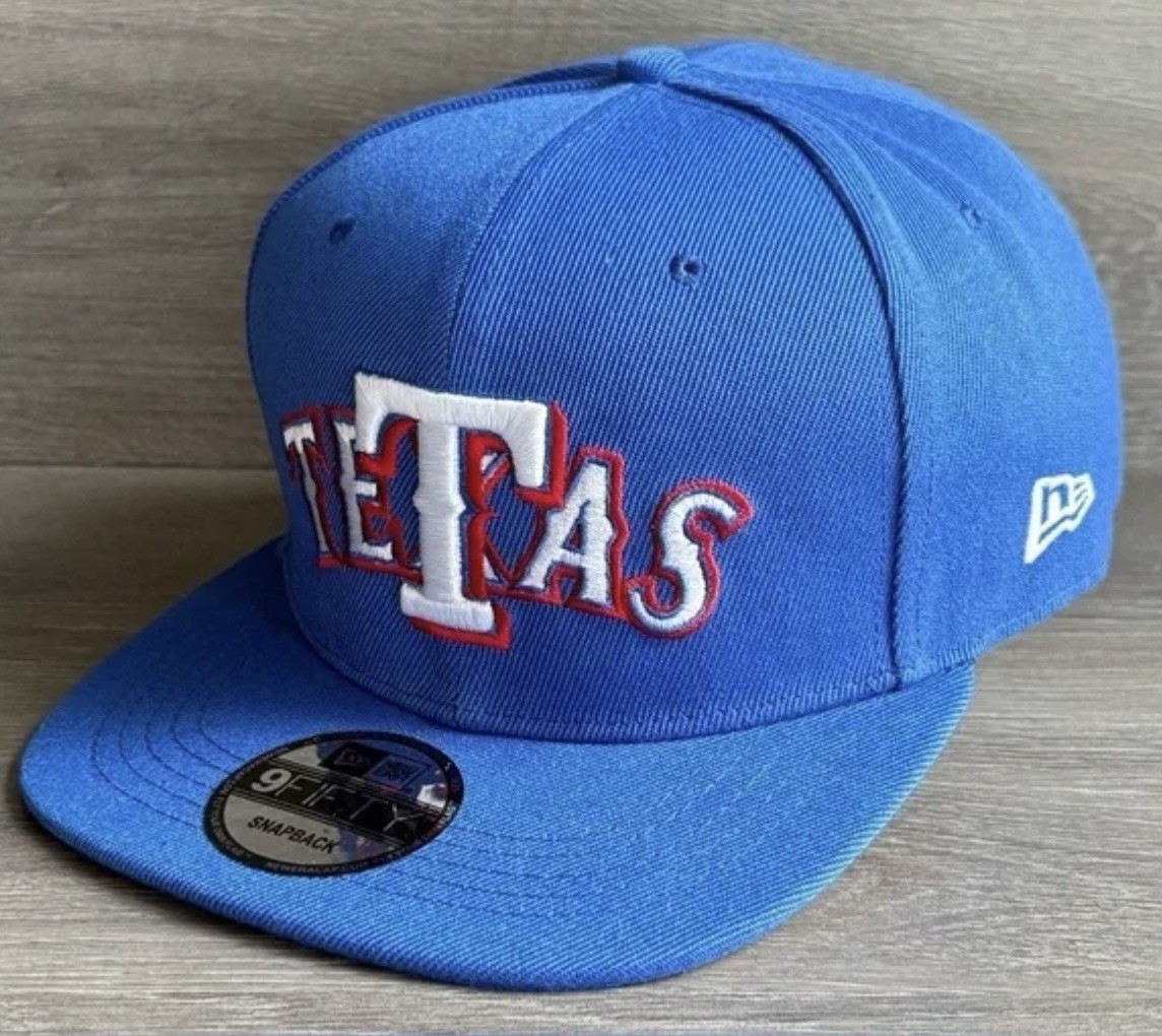 ⚾️Rare “TETAS” Banned Texas Rangers Blue Snapback Hat Unisex