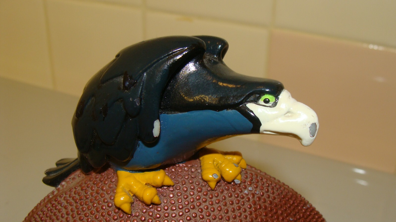 NFL Seattle Seahawks Souvenir Hawk Bird Sitting on Football 4.6″ x 3″ and 4.2″T